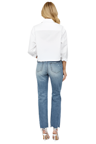 Mica Jeans - High Rise Straight Leg with Button Fly