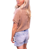 Zenana Washed Baby Waffle Short Sleeve Top - 2 Colors