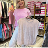 Zenana Crinkle Washed Round Neck Folded Short Sleeve Tee